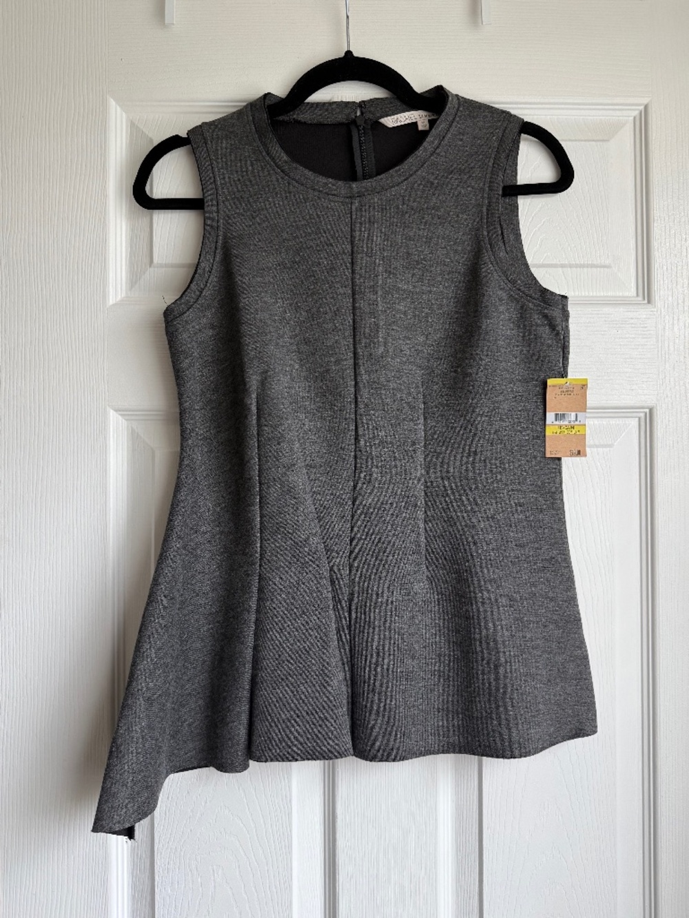 NWT Rachel Rachel Roy Amelia Pleated Asymmetrical Top Grey Size M